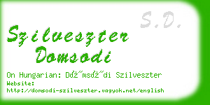 szilveszter domsodi business card